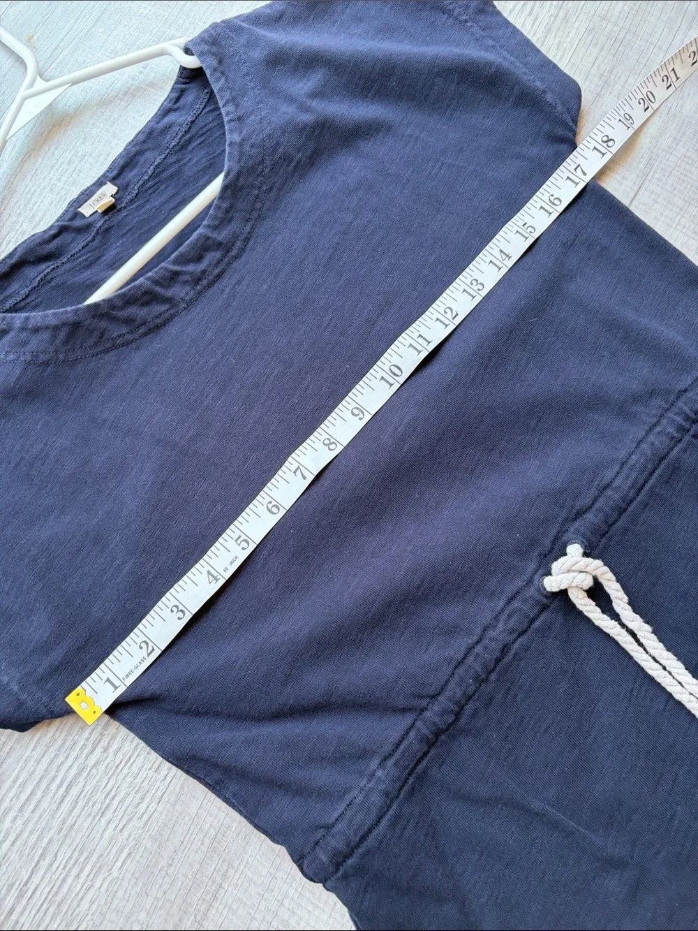 J. Crew Navy Cotton Rope Tie-Waist Tunic, Size XXS.